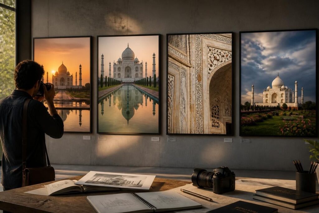 découvrez taj photography, une collection des meilleures photos du taj mahal accompagnées de leurs inspirations artistiques et historiques.