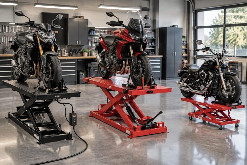 découvrez comment choisir la table élévatrice idéale pour votre moto : comparez les modèles électriques, hydrauliques et mobiles selon vos besoins.